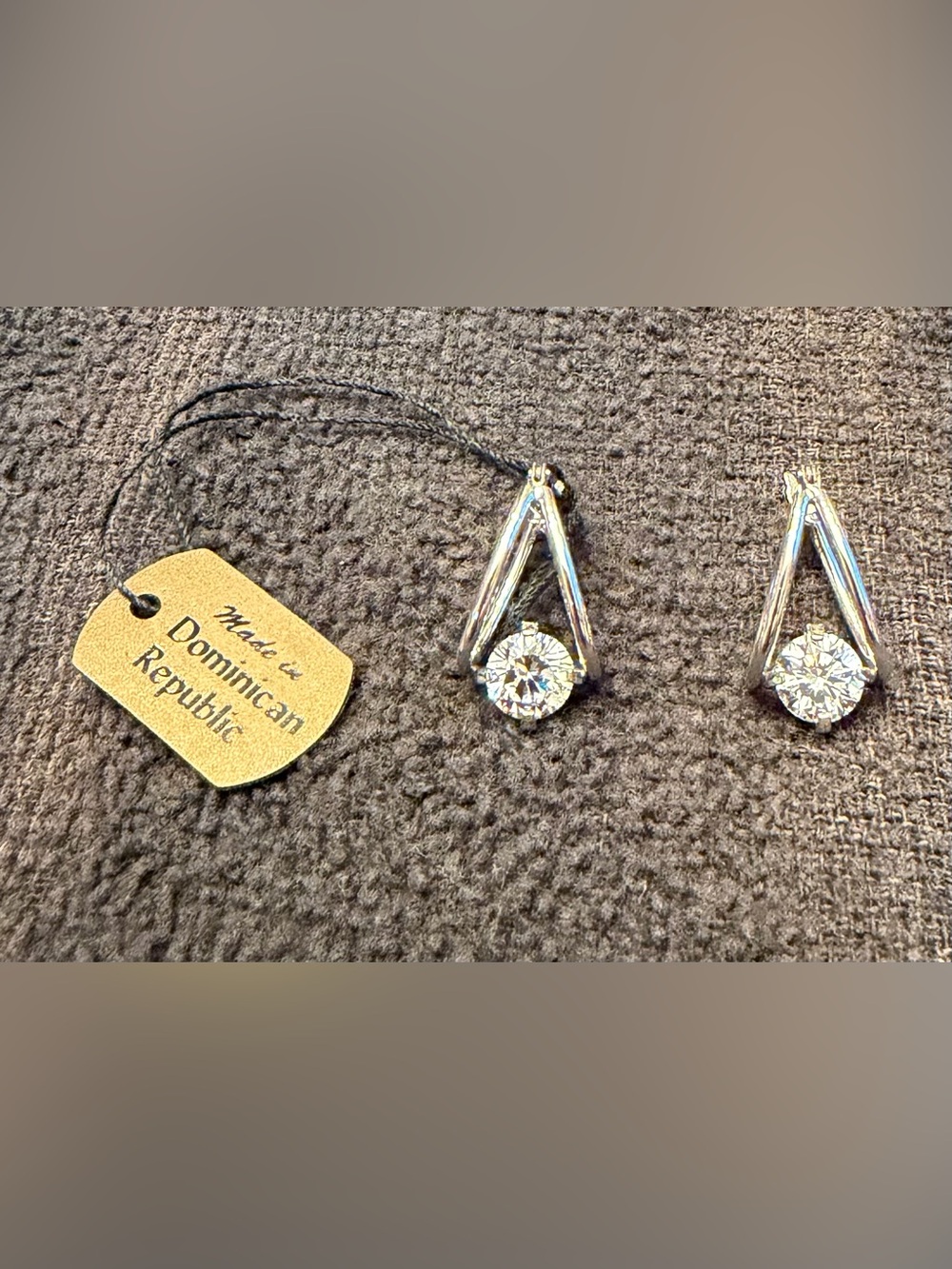 Diamonique .925 Sterling Silver Cubic Zirconia Drop Earrings. New with tags.